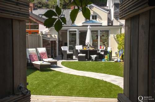 Enclosed rear patio and garden