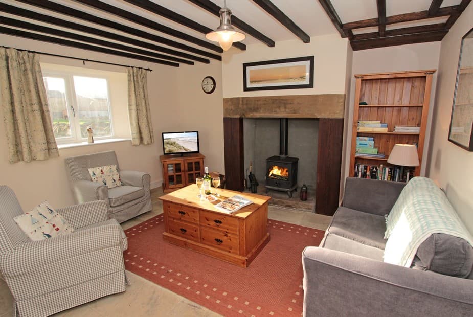 Cosy lounge with real fire 