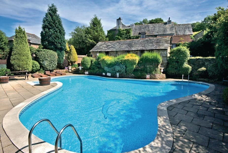 Outdoor heated swimming pool