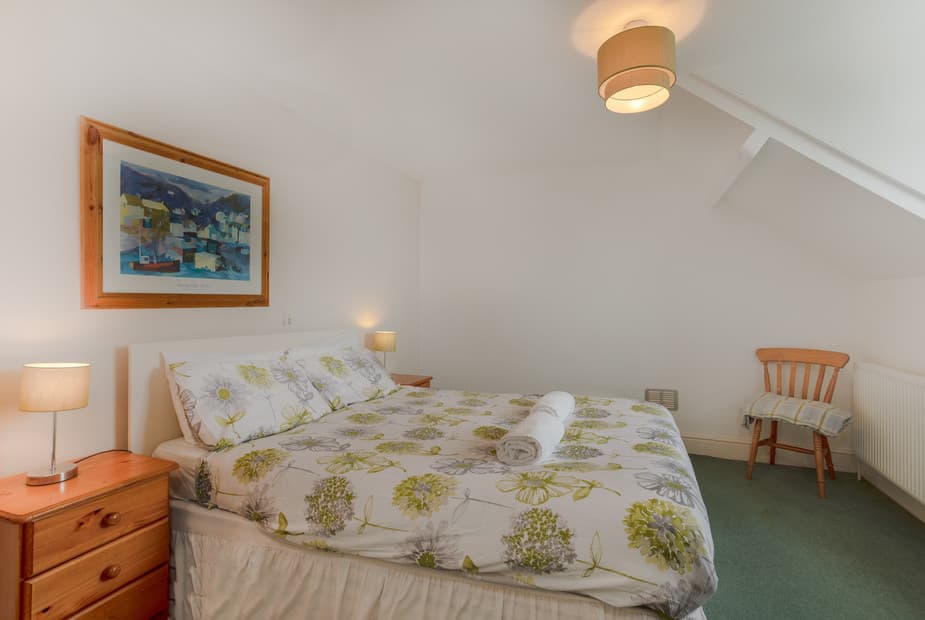 Huge family room with double bed and single bed, sea views
