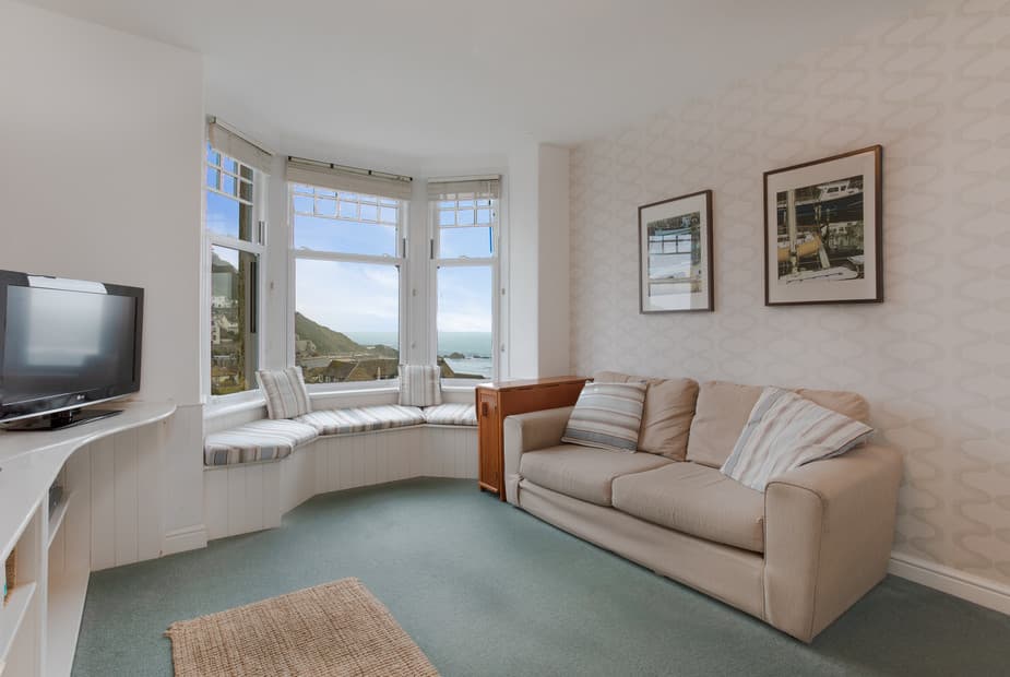 The bright lounge with fabulous views