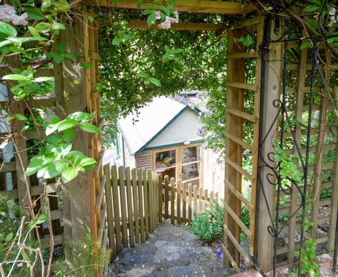 The garden is on a few levels and has lovely views