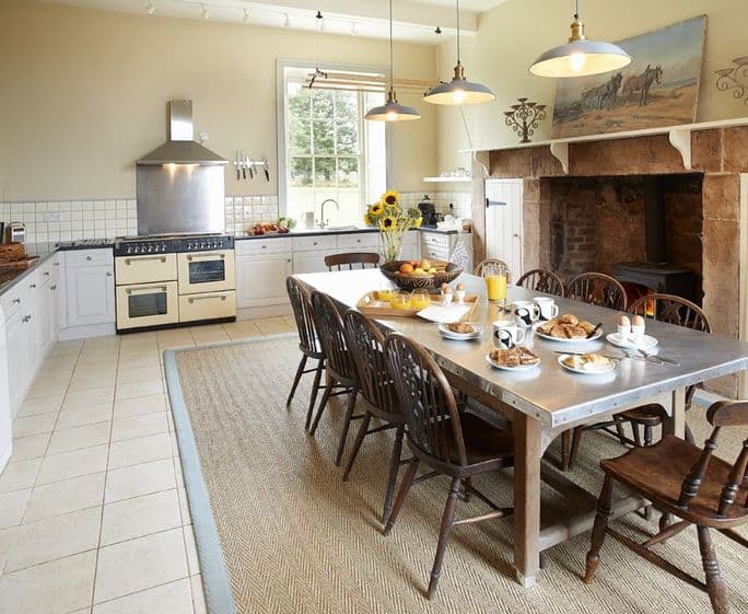 Ground floor: Large country-style kitchen with inglenook fireplace