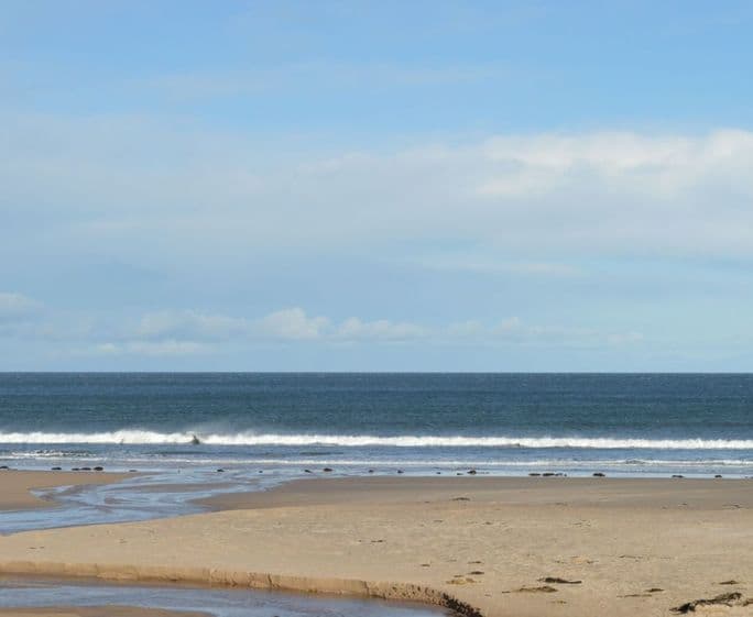 Bamburgh Beach is located 30 minutes drive away