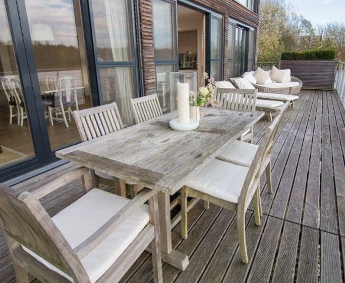 Large terrace area with BBQ