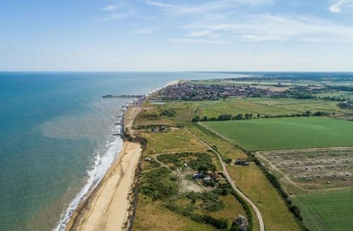 Views from the skies above the sea looking over Southwold