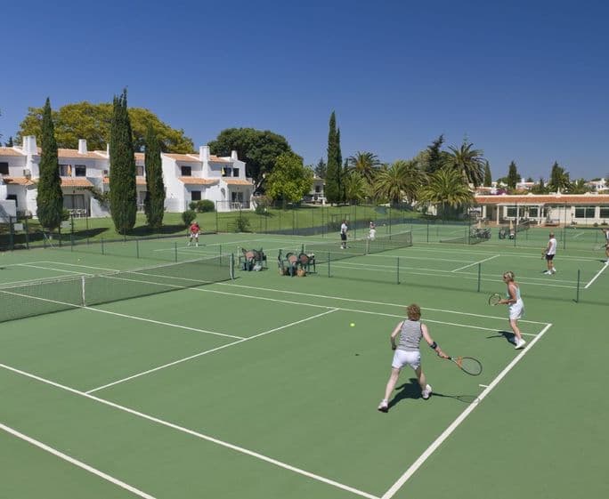 The Rocha Brava resort has lots to explore including communal pools, tennis courts and a gym