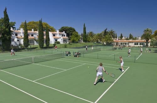 The Rocha Brava resort has lots to explore including communal pools, tennis courts and a gym