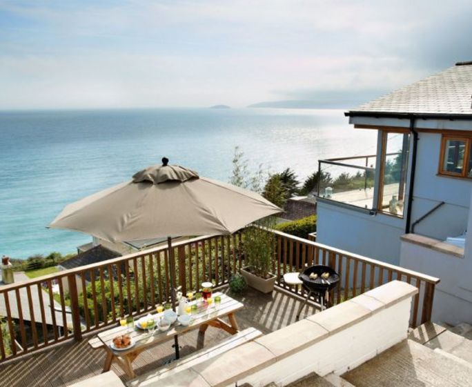 Lookout, Downderry Lookout, a contemporary split level detached house overlooking the beautiful southern Cornish coastline