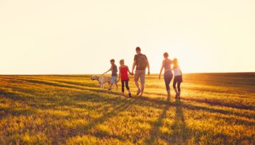 A family looking for things to do in Northumberland with dogs