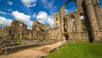 Ruins of a historic building in, one of the ways on how to spend a week in Yorkshire