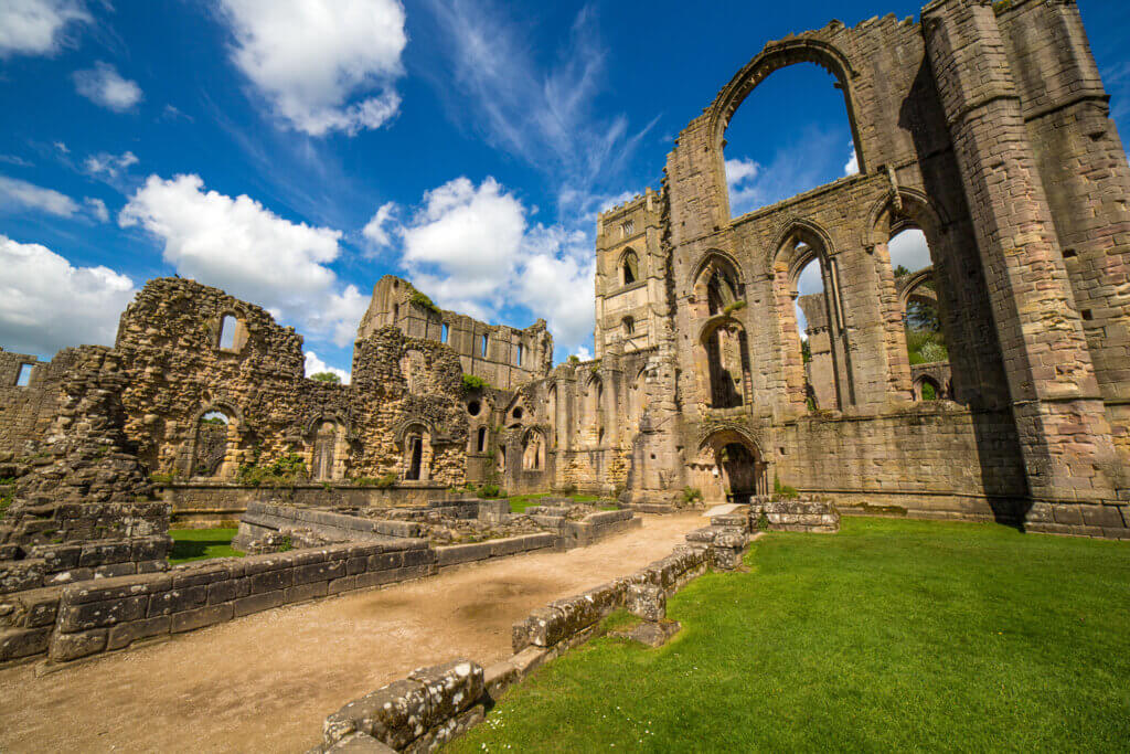Ruins of a historic building in, one of the ways on how to spend a week in Yorkshire