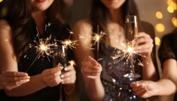 People celebrating in a place to go for New Year's Eve in the UK