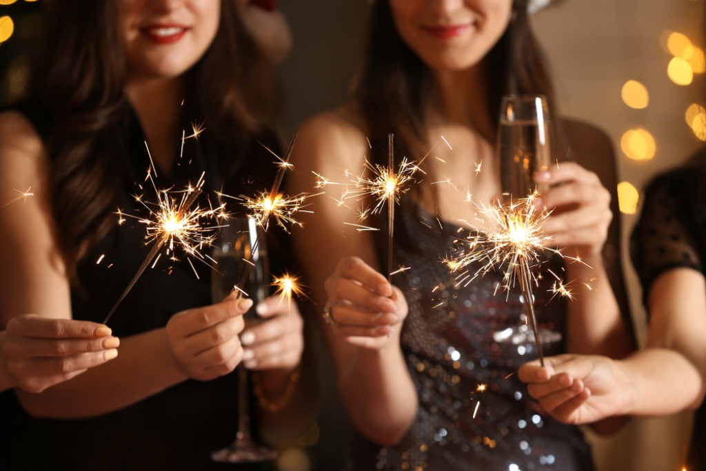 People celebrating in a place to go for New Year's Eve in the UK